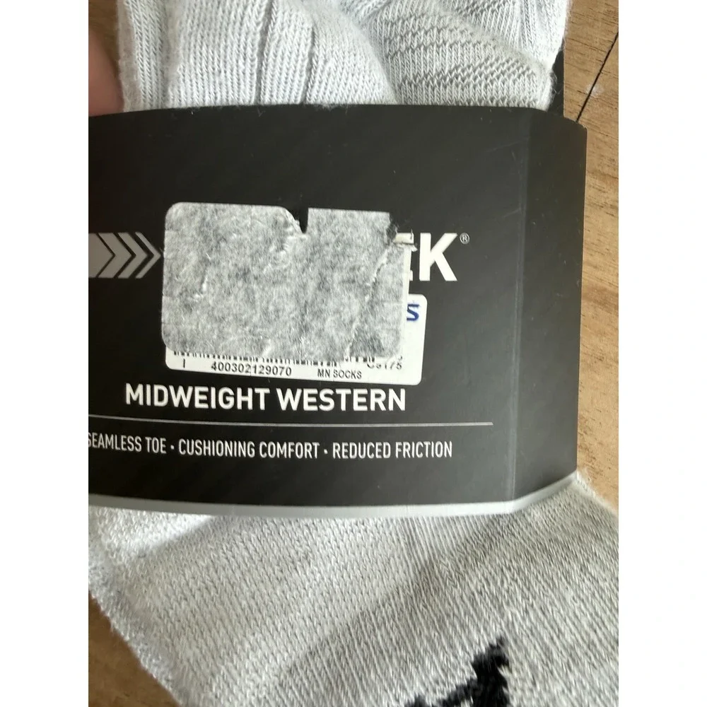 Ariat Midweight Western‎ Quarter Crew Socks Gray Size Medium M Unisex New